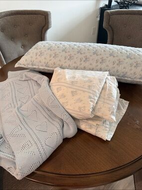 LoveShackFancy Pale Blue bedding for Full size bed